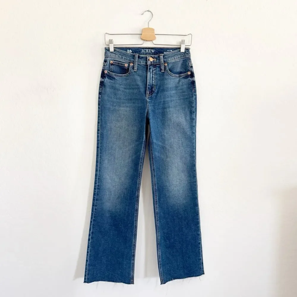 NEW J. Crew High-rise slim demi-boot jean in Surf wash Size 26